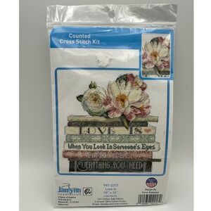 Janlynn Needlecraft Counted Cross Stitch Kit‎ Love Is 10"x10" New Sealed NOS